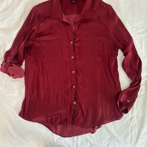 Rock & Republic Burgundy Blouse